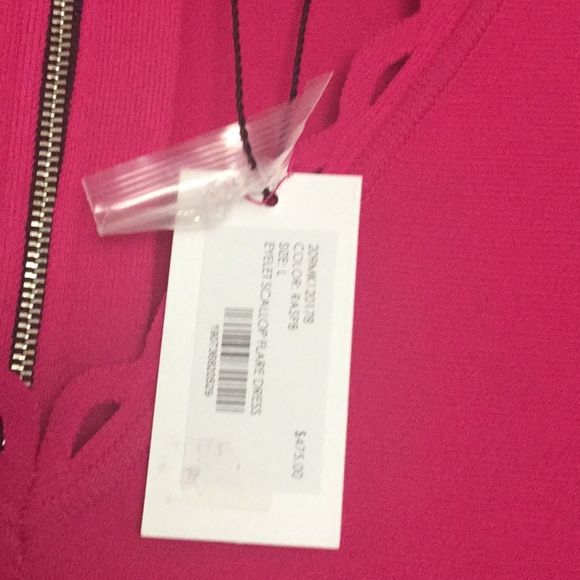 MILLY Knit Eyelet Scallop Fit and Flare Dr… - Picture 6 of 12